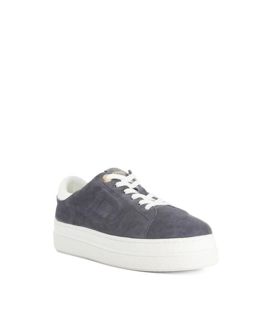 Dune Blue Eden Flatform Lace-Up Trainers
