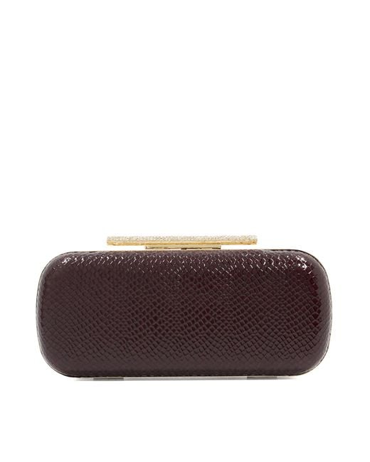 Dune Purple Body Structured Chain Strap Clutch Bag