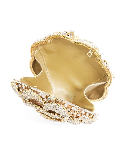 Dune Metallic Bling Floral Diamante Embellished Clutch