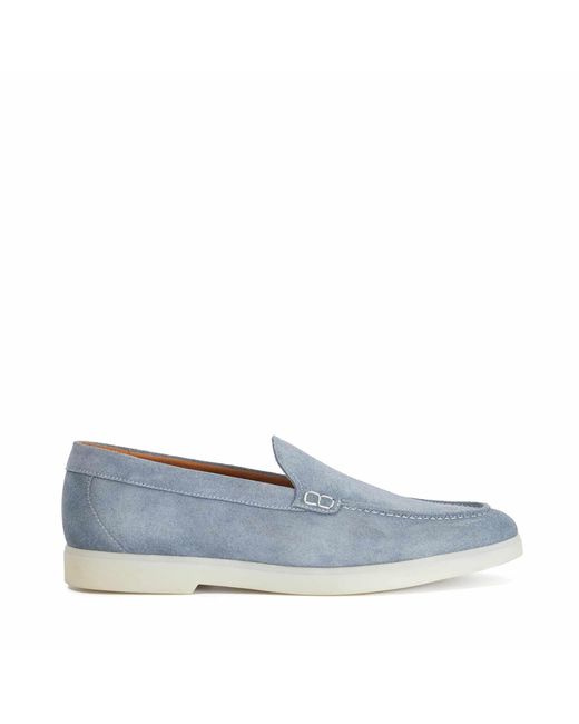 Dune Blue Boltman Suede Casual Loafers for men