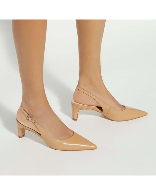 Dune Natural Connection Mid Height Sling-Back Court Shoes