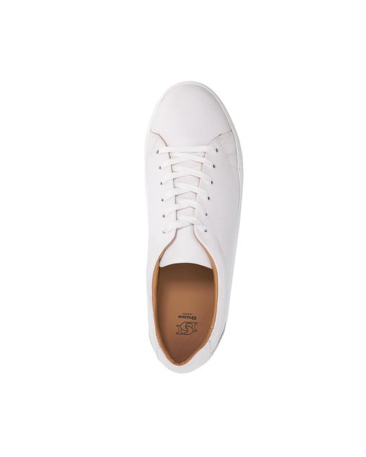 Dune White Trevons Leather Cup Sole Trainers for men
