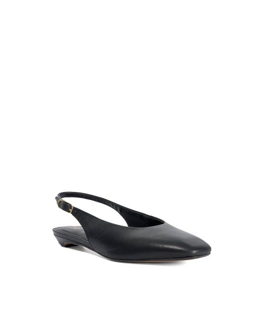 Dune Blue Henrie T Leather Sling-Back Court Shoes