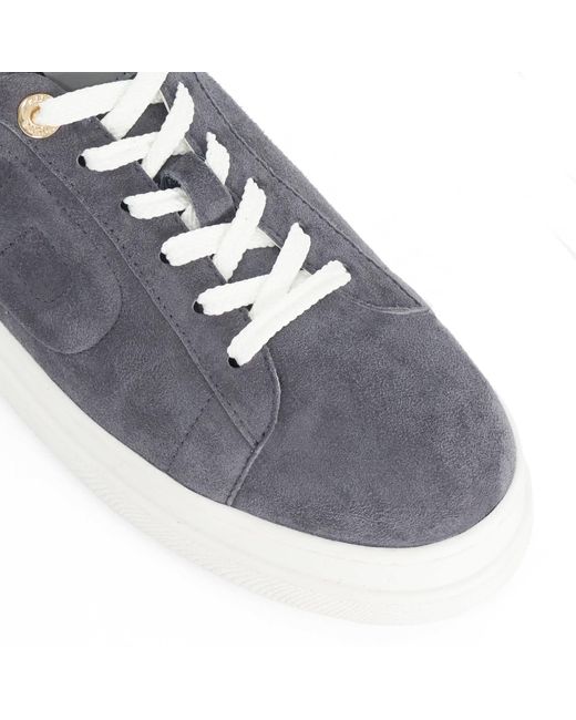 Dune Blue Eden Flatform Lace-Up Trainers
