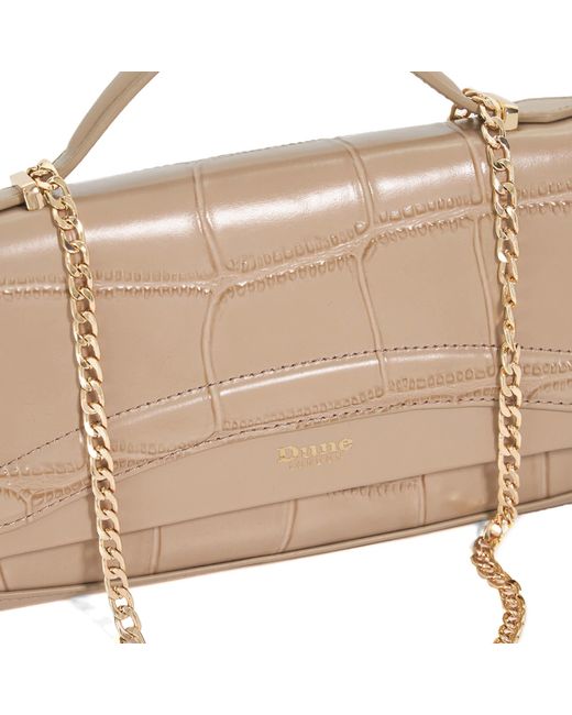Dune Natural Edited Top Handle Snake-Effect Bag