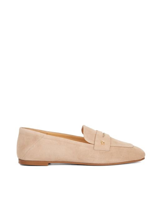 Dune Pink Glances Leather Crush Back Logo Penny Loafers