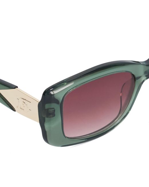 Dune Green Goal Slim Rectangular Sunglasses