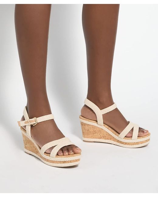 Dune Metallic Wf Kipling Cork Wedge Sandals