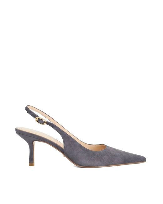 Dune Blue Celise Pointed-Toe Slingback Court Shoes