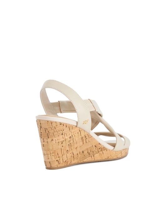 Dune Natural Wf Kamies Wide Fit Cork Wedge Heel Shoes