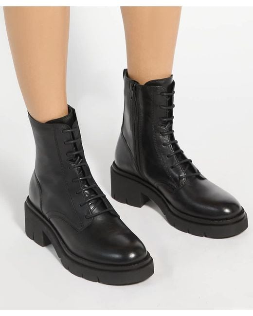 Dune Black Pion Lace-Up Ankle Boots