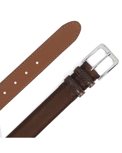 Dune Brown Overturn Suede Belt for men