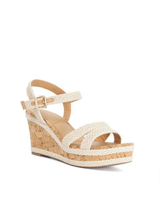 Dune Metallic Wf Kipling Cork Wedge Sandals