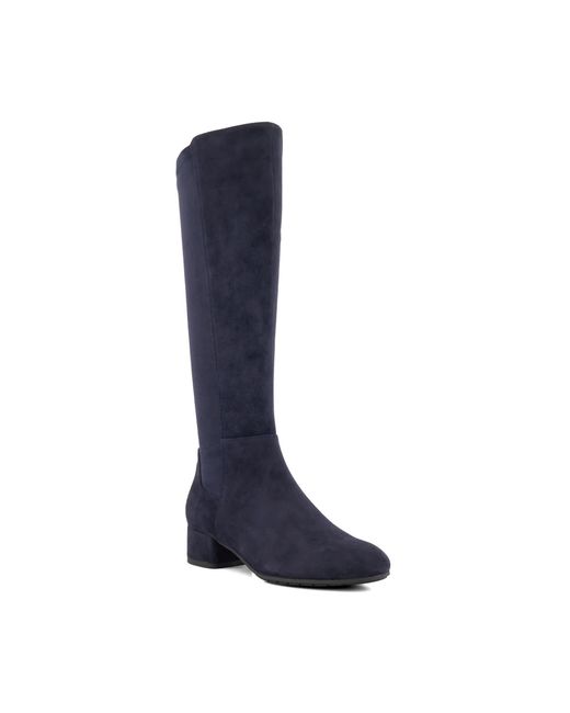 Dune Blue Tayla Stretch Knee-High Boots