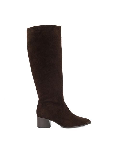 Dune Brown Tautly Heeled Knee-High Boots