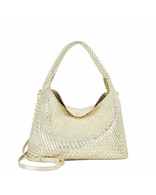 Dune Gray Deliberate L Woven Shoulder Bag