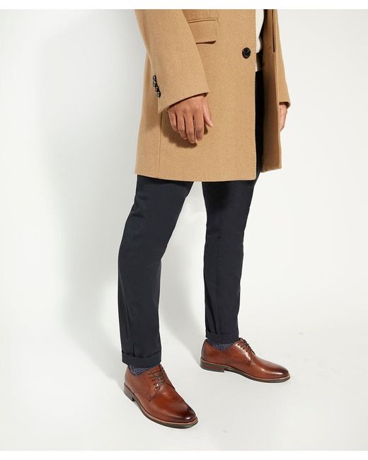 Dune Brown Wf Stanleyy Natural Wood Sole Gibson Shoes for men
