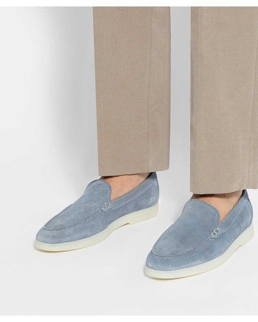 Dune Blue Boltman Suede Casual Loafers for men