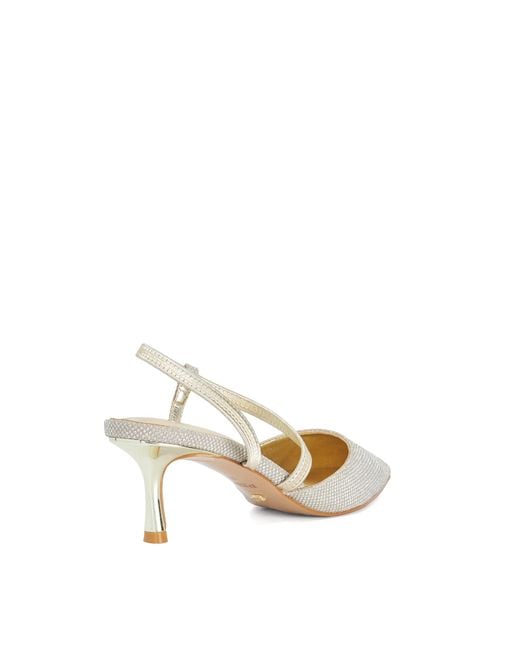Dune White Charming Embellished Court Shoes