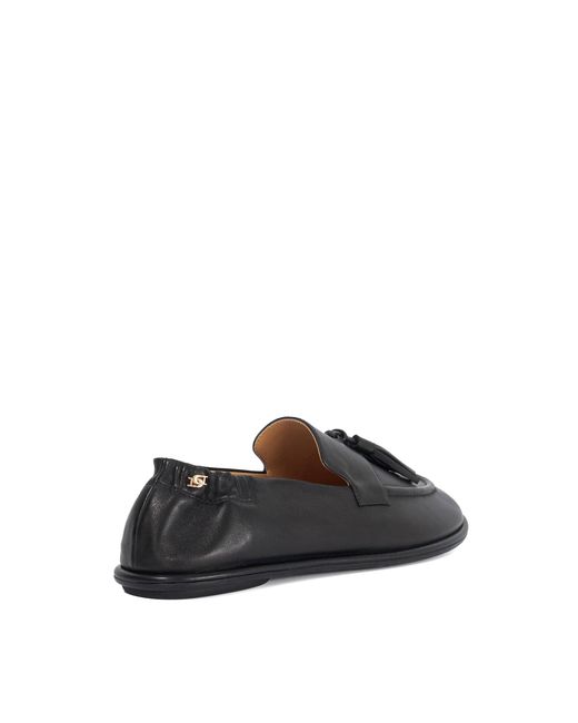 Dune Black Grounding Suede Round Toe Tassel Loafers