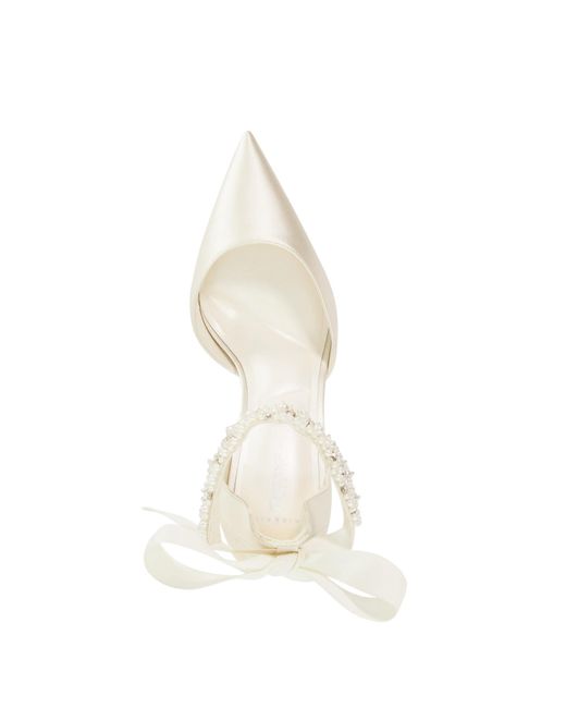 Dune Metallic Corsages Ankle Tie Satin Bridal Shoes
