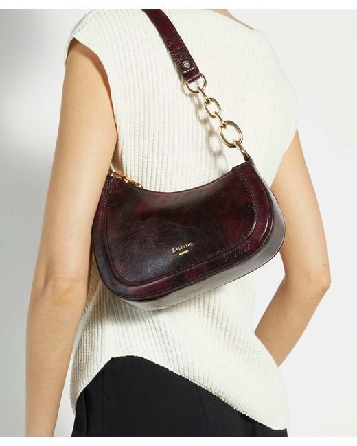 Dune Purple Direction Chain Detail Shoulder Bag