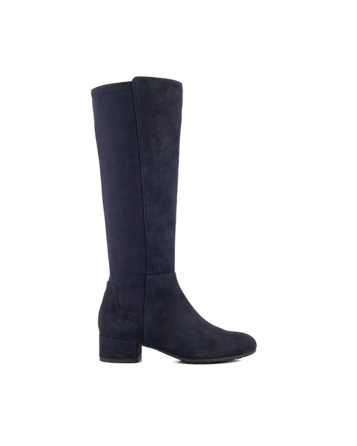 Dune Blue Tayla Stretch Knee-High Boots