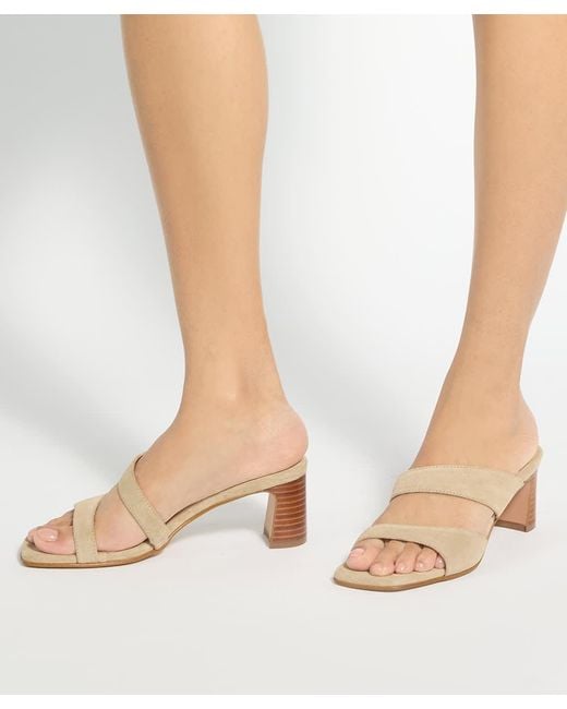 Dune Pink Jaeda Suede Block Heel Mules