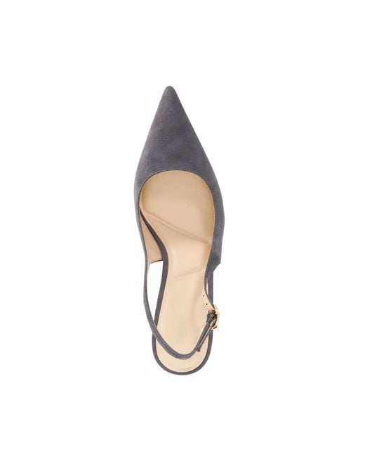 Dune Blue Celise Pointed-Toe Slingback Court Shoes