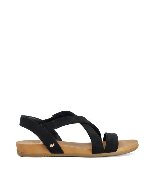 Dune Black Landies Flat Sandals
