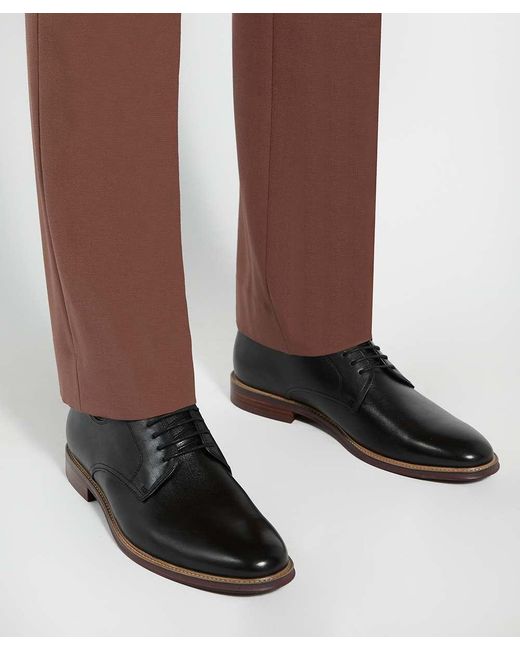 Dune Black Wf Stanleyy Natural Wood Sole Gibson Shoes for men
