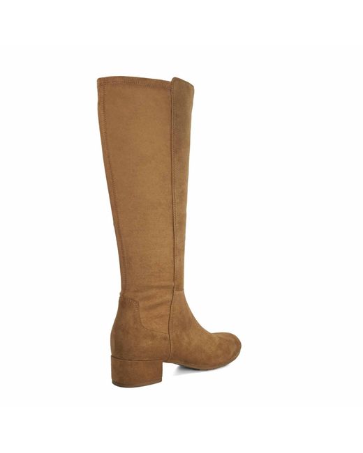 Dune Brown Tayla Stretch Knee-High Boots