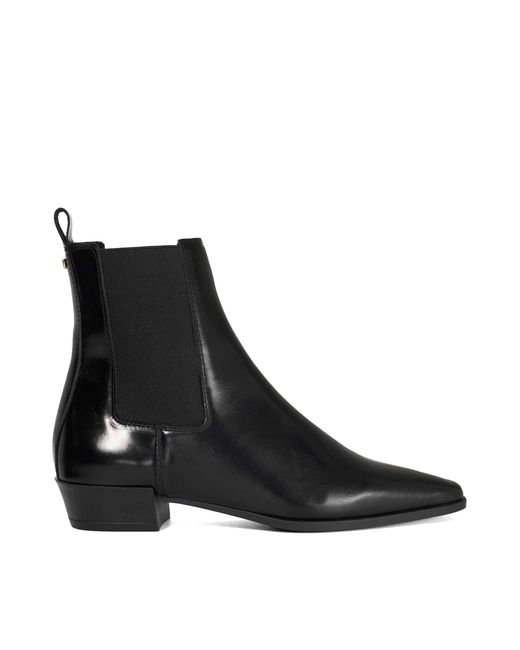 Dune Black Parkas Chisel Toe Low Heel Chelsea Boots