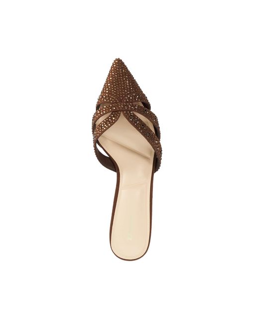 Dune Brown Calla Embellished Heeled Mules