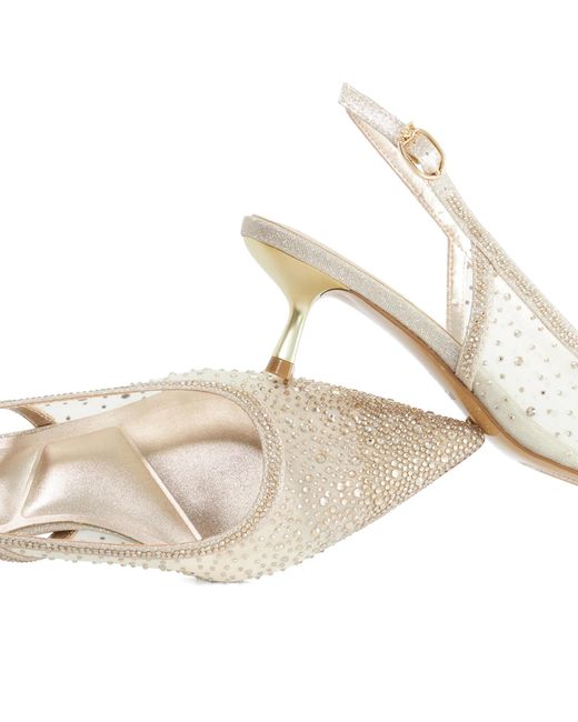 Dune White Wf Brivelle Slingback Heeled Court Shoes