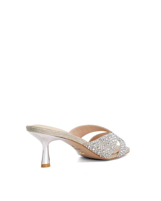Dune Metallic Monette Cut-Out Heeled Mules