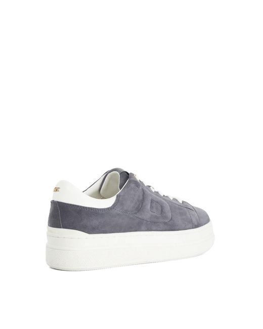Dune Blue Eden Flatform Lace-Up Trainers