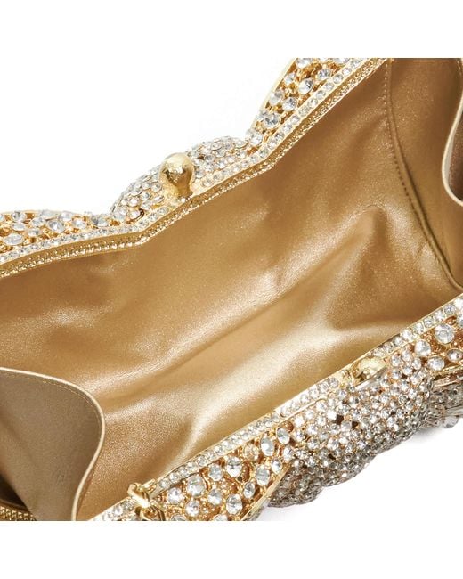 Dune Natural Enchant Embellished Bow Clutch Bag