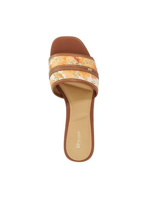 Dune Brown Leti Open Toe Block Heel Sandals