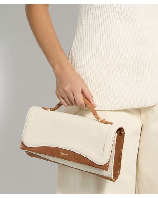 Dune White Edited Top Handle Snake-Effect Bag