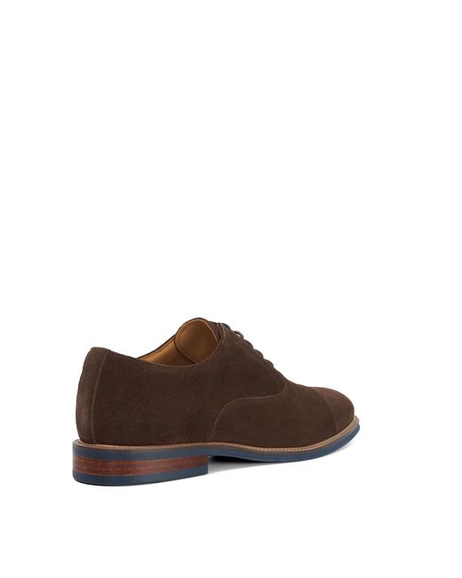 Dune Brown Stanlakes Leather Lace-Up Oxford Shoes for men