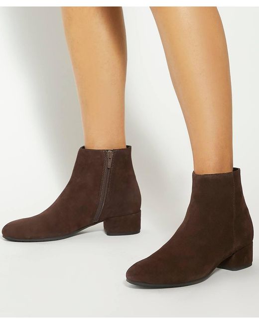 Dune Brown Pippie Low-Heel Ankle Boots