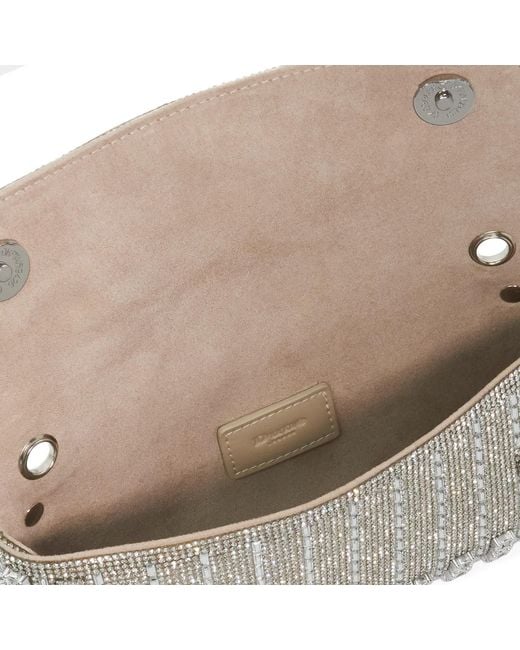 Dune Gray Elabourate Embellished Envelope Shoulder Bag