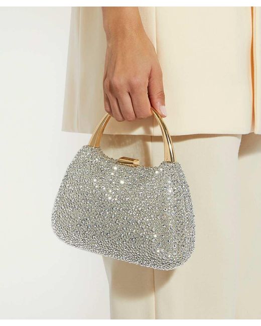 Dune Gray Beamings Handle Embellished Bag