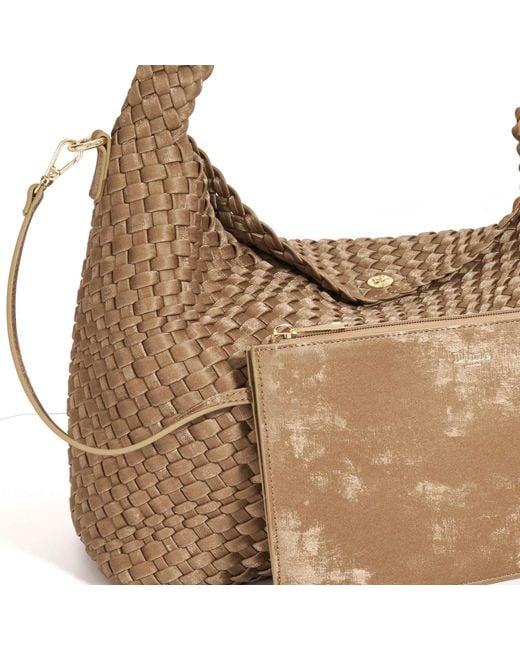 Dune Brown Deliberate L Woven Shoulder Bag