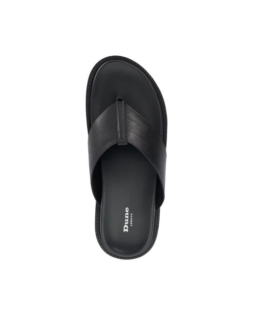 Dune Black Irvin Leather Toe Post Sandals for men