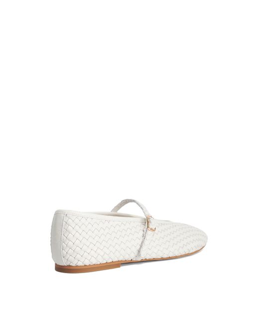 Dune White Wf Headliner Woven Mary Jane Flats