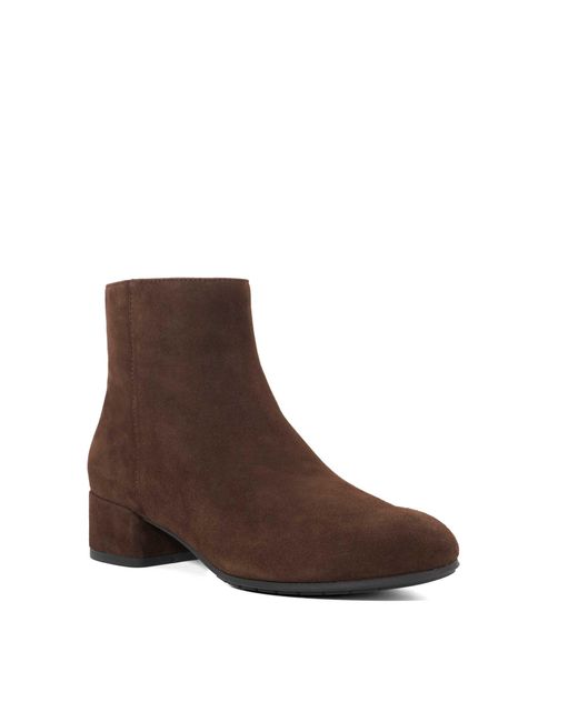 Dune Brown Pippie Low-Heel Ankle Boots