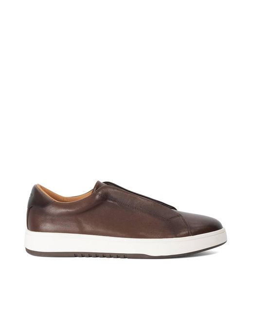 Dune Brown Troys Troys Lace-Less Cupsole Trainers for men