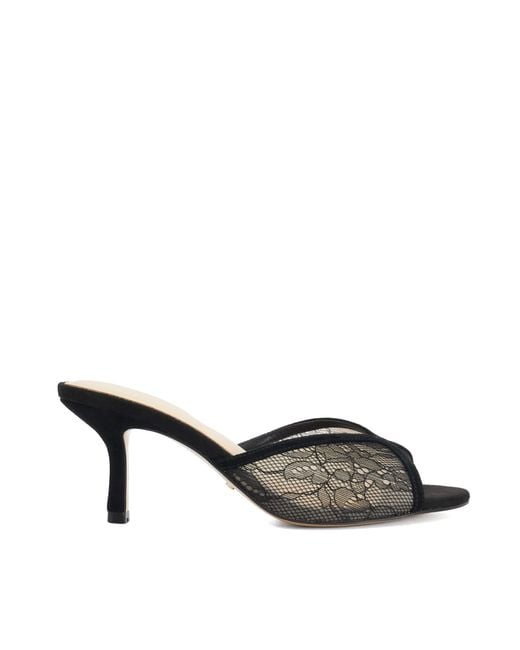 Dune Black Monarchs Open-Toe Heeled Mules